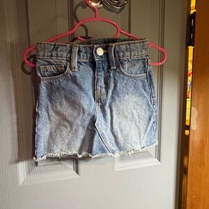 Kids Old Navy Light Blue Denim Skirt with Frayed Edge